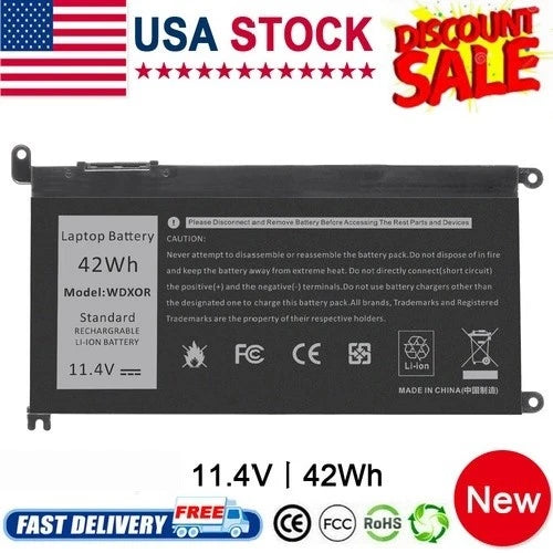 42Wh Laptop Battery For Dell Inspiron 13 5000 series 13 5368 5378 5379 WDXOR