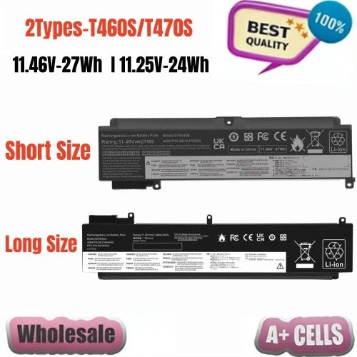 2 Types-Battery For Lenovo Thinkpad T460s T470s 00HW022 00HW023 00HW024 00HW025