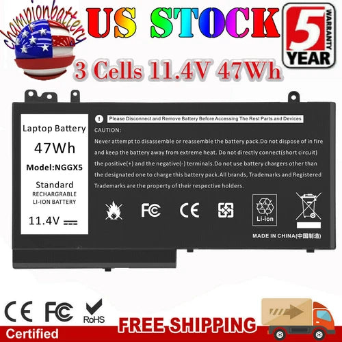 Battery For Dell Latitude E5570 E5470 E5270 Notebook JY8D6 W9FNJ NGGX5 53VJ6