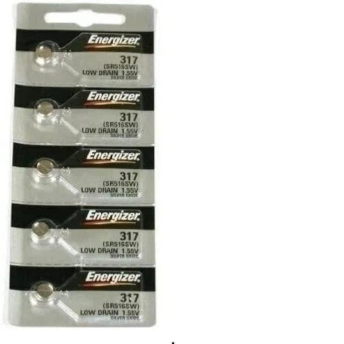 Energizer 317 Button Cell Silver Oxide SR516SW Watch Battery Batteries