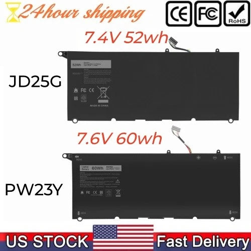 PW23Y/JD25G Battery for Dell XPS 13 9360 XPS 13 9343 9350 13D-9343 Series