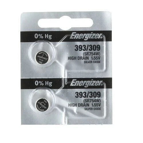 2 Pk Energizer 393 309 SR754 LR754 SR48 LR48 AG5 193 V393 D393 RW28 S15 Battery