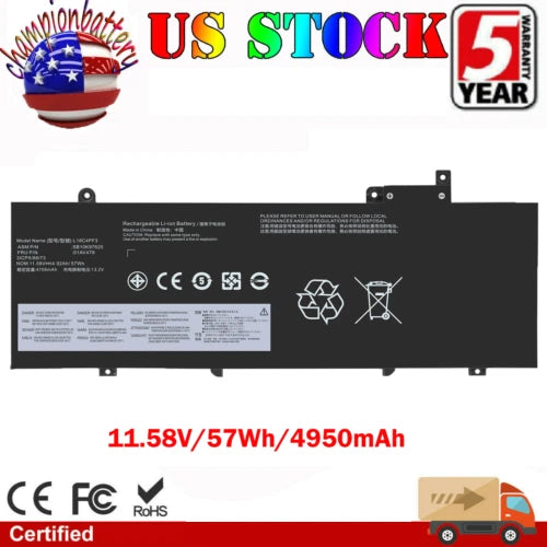 Battery 01AV478 01AV479 for Lenovo ThinkPad T480s L17L3P71 L17M3P71 4950mAh