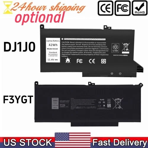 ?DJ1J0/F3YGT Battery For Dell Latitude 12 7280 7290 13 7380 7390 14 7480 7490