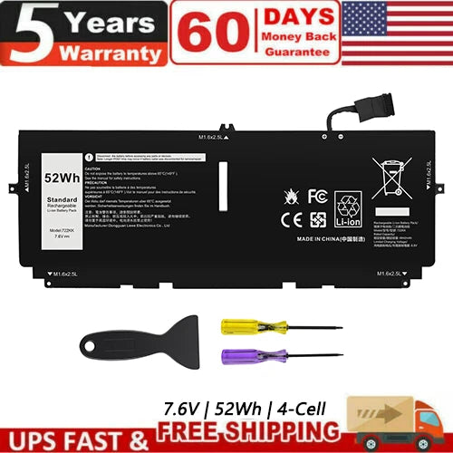 52Wh 722KK Battery For Dell XPS 13 9310 9300 2XXFW WN0N0 FP86V 58.75Wh