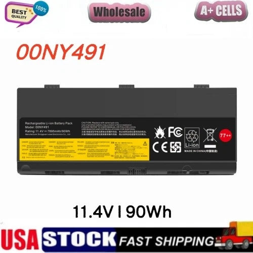 77++ New 00NY492 00NY493 Battery For Lenovo Thinkpad P50 P51 P52 L17L6P51 90Wh