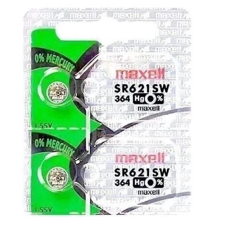 2 x MAXELL SR621SW 364 D364 602 1.55v Silver Oxide Button Cell Watch Battery...