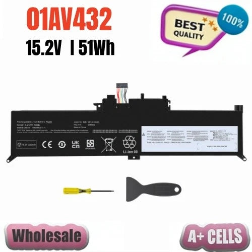 01AV432 01AV433 00HW027 Battery for Lenovo ThinkPad X380 Yoga 260 370 X380 51Wh