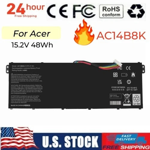 ??AC14B8K Battery for Acer Chromebook CB5-311 CB3-531 CB5-571 4ICP5/57/80 48Wh