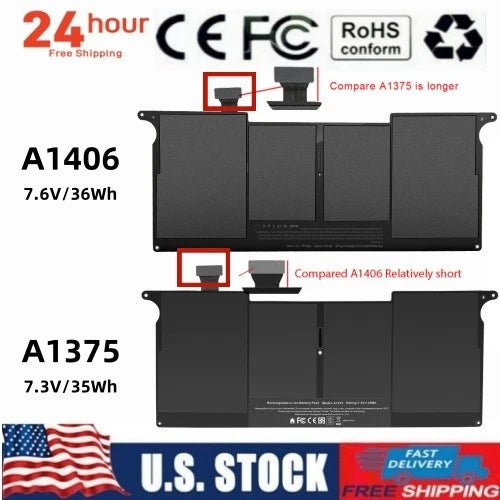 A1375/A1406 Battery for Apple MacBook Air 11 inch A1370 Late 2010 Mid 2011-2013