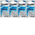 Energizer Lithium Coin Blister Pack Watch/Electronic Batteries CR2450 4 pack