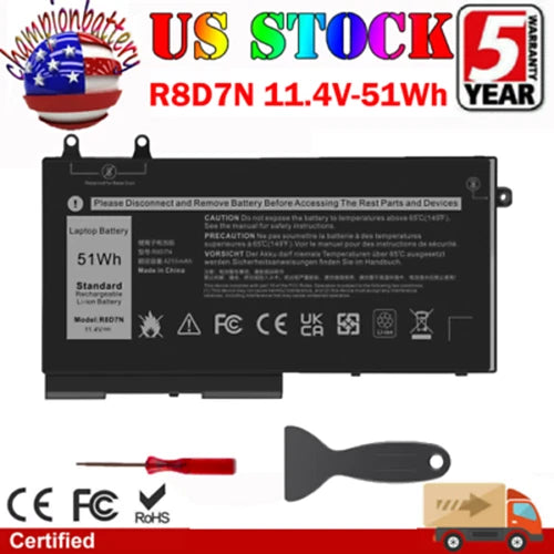 R8D7N 1V1XF Battery for Dell Precision 3540 3550 Latitude 5400 5500 5511 51Wh