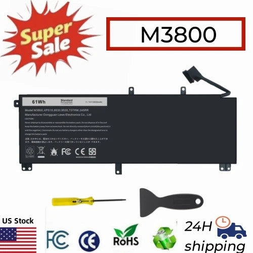 61Wh Battery For Dell XPS 15 9530 Precision M3800 T0TRM TOTRM H76MV 7D1WJ 11.1V