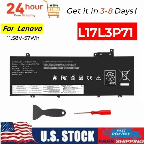 Battery For Lenovo ThinkPad T480s L17L3P71 L17M3P71 01AV478 L17M3P72 57Wh