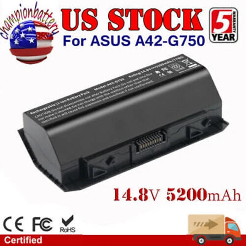A42-G750 Laptop Battery for ASUS ROG G750 G750J G750JM G750JW A42G750 5200mAh