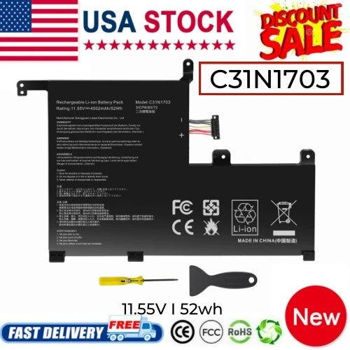 C31N1703 Battery for Asus Zenbook Flip UX561UA UX561UN Q525U 0B200-02650100 52Wh