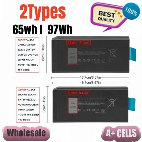 65wh-4XKN5 /97Wh-X8VWF Battery for Dell Latitude 5404 7404 5414 7414 US