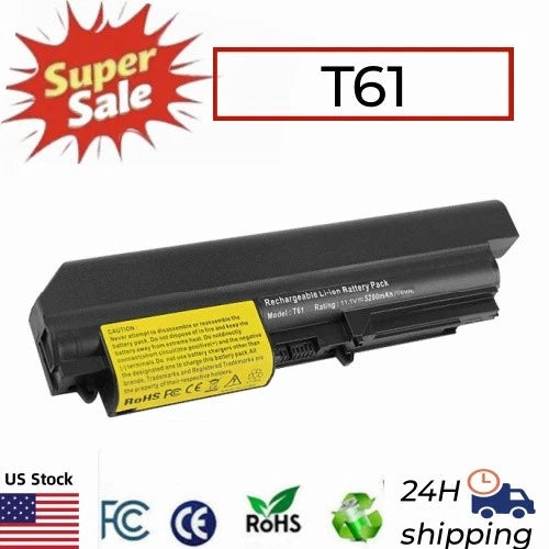 ?Battery for Lenovo ThinkPad T400 T61 R61 R400 T61P 14.1" Widescreen 5200mAh