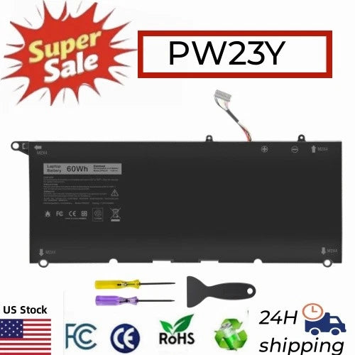 PW23Y Battery For Dell XPS 13 9360 D1605G D1609 2017 Series 60Wh P54G002 TP1GT