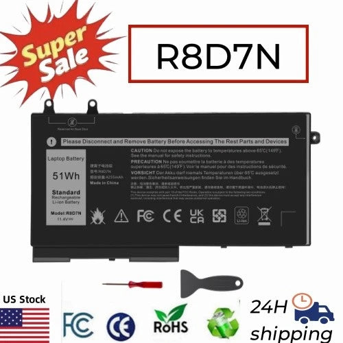 R8D7N Battery for Dell Precision 3540 3550 Latitude 5400 5500 E5400 E5500 51Wh