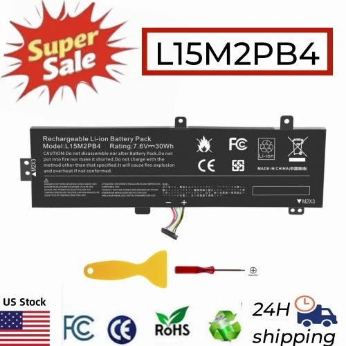 ?L15M2PB4 Battery for Lenovo IdeaPad 310-15ABR 310-15IKB 310-15IAP L15L2PB4 30Wh