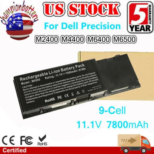 M6500 Battery for Dell Precision M6400 M4400 M2400 C565C 8M039 312-0873 7800mAh