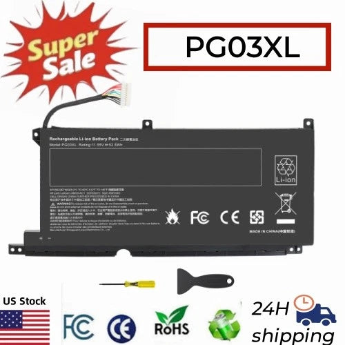 PG03XL Battery for HP PAVILION 15-DK 16-A 15-dk0020TX TPN-C141 L48495-005 52.5Wh