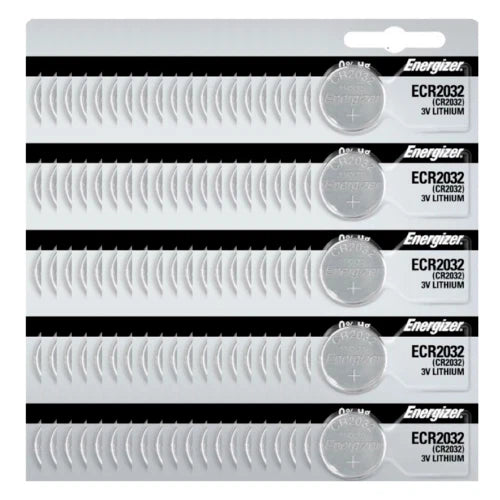 Energizer ECR2032 Genuine Fresh CR2032 2032 Lithium 3 Volts Batteries - 50 count