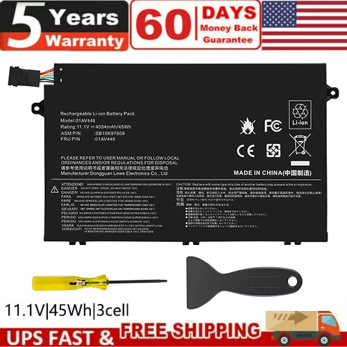 For Lenovo ThinkPad E480 E490 E590 Battery E585 E595 E14 E15 Series L17M3P52