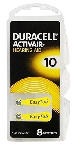 Duracell Activair Mercury Free Hearing Aid Batteries Size 10 (40-160) Exp 2029