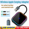 LED status bar Wireless Apple CarPlay Adapter for wired CarPlay and Android Auto