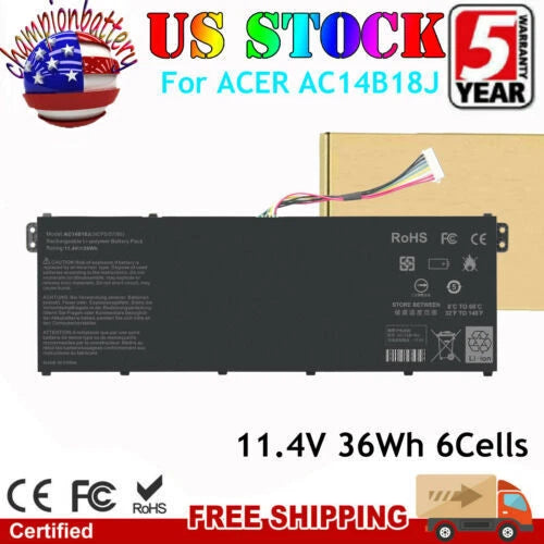 AC14B18J AC14B13J Battery for Acer Aspire ES1-511 ES1-512 V3-371 E5-771G 11.4V C