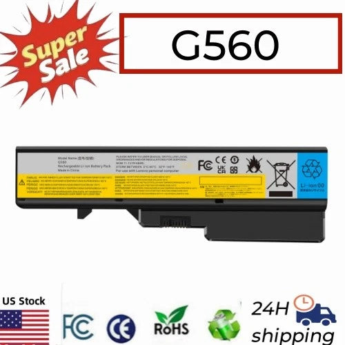 ?6 Cell G560 Battery for Lenovo IdeaPad G460 G570 V570 Z470 B570 L09S6Y02 48Wh