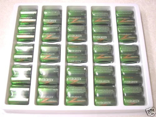 50 EVERGREEN CR123 CR 123 DL123 battery CR123A 17345 3v EXPIRE 03/2033