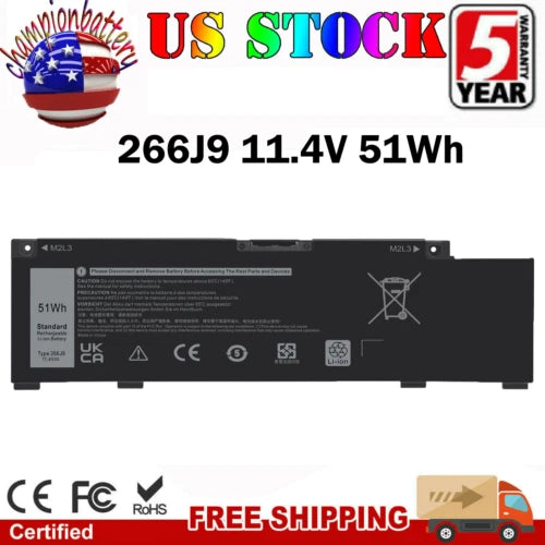 266J9 Battery for Dell G3 15 3500 3590 3700 3790 G5 15 5500 5505 SE M4GWP 51Wh