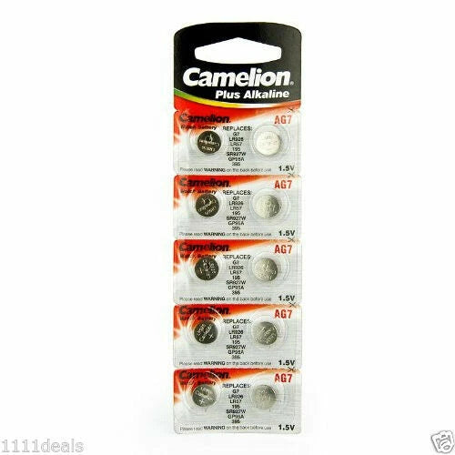 50 Pk Camelion AG7 LR927 395 399 926 SR927SW LR57 Alkaline Button Cell Battery