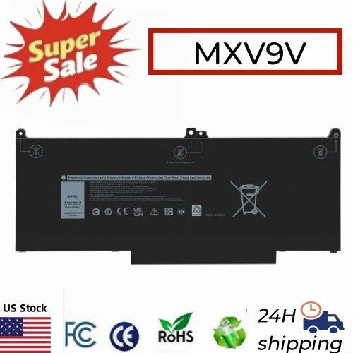 MXV9V Battery For Dell Latitude 5300 5310 (2-in-1) 7300 7400 series 60Wh 7.6V