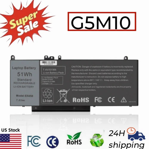 Battery for Dell Latitude E5450 E5550 E5250 Notebook Laptop 15.6" G5M10 51Wh
