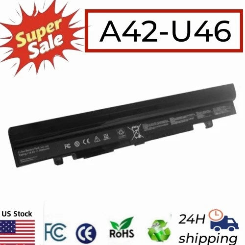8 Cells Battery for Asus A42-U46 U56 U56J U56JC U56S U56SV U56E A32-U46 5200mah