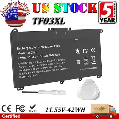 BATTERY For HP TF03XL PAVILION 14-BK 14-CD 15-CC 15-CD 17-AR 920070-855 42Wh