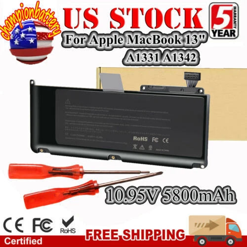 For Apple MacBook Unibody 13" A1331 A1342 Late 2009 / Mid 2010 Battery 64Wh