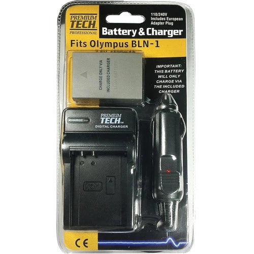 Power2000 Premium-Tech BLN-1 Lithium-Ion Battery and Charger Kit for Olympus