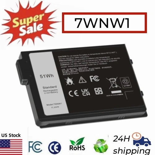 7WNW1 Battery For Dell Latitude 7424 5424 5420 Rugged Extreme 0GK3D3 GK3D3 51Wh