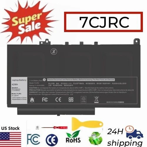 ?7CJRC Battery for Dell Latitude E7270 E7470 21X15 579TY F1KTM V6VMN 42Wh