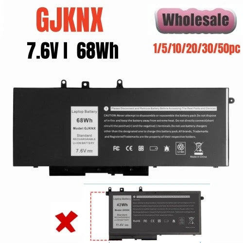 ?LOT 68wh GJKNX Battery For Dell Latitude 5480 5580 5280 5490 5491 5580 5590 US