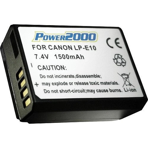 Power2000 ACD-340 Battery Replacement for Canon LP-E10 LPE10