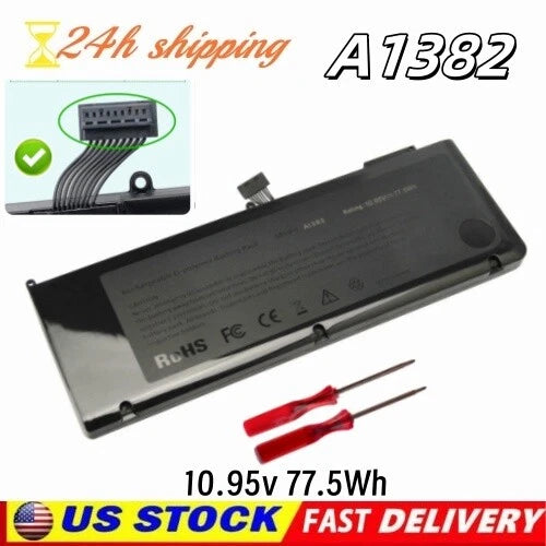 A1382 Battery For MacBook Pro 15" A1286 Early /Late 2011 Mid 2012 10.95v 77.5Wh