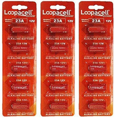 LOOPACELL A23 23A 21/23 MN21 12v BATTERY 15 Pk