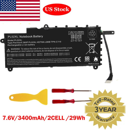 Battery for HP Pavilion x360 11-n010dx PL02XL 751875-001 751681-421 HSTNN-LB6B