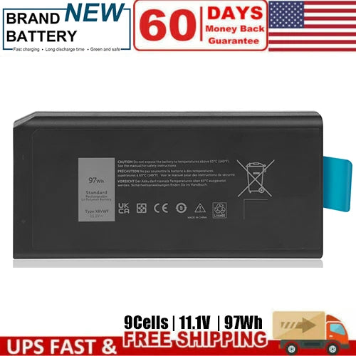 X8VWF 97Wh Battery For Dell Latitude 14 Rugged 5404 E5404 5414 Extreme 7404 7414